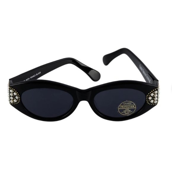 Black Sunglasses with Gold Accents - Picture 2 of 2